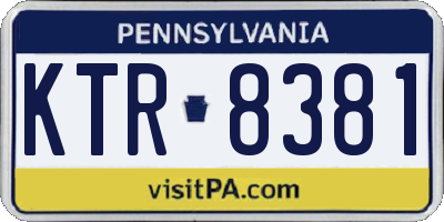PA license plate KTR8381