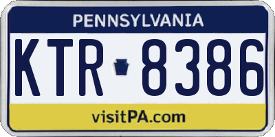 PA license plate KTR8386