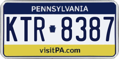 PA license plate KTR8387