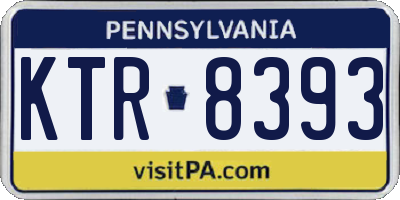 PA license plate KTR8393
