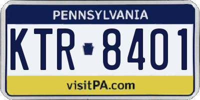 PA license plate KTR8401