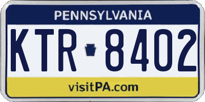 PA license plate KTR8402