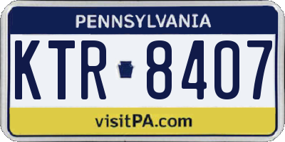 PA license plate KTR8407