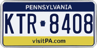 PA license plate KTR8408