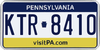 PA license plate KTR8410