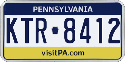 PA license plate KTR8412