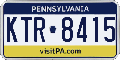 PA license plate KTR8415