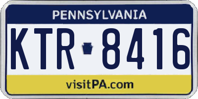 PA license plate KTR8416