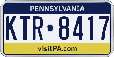 PA license plate KTR8417