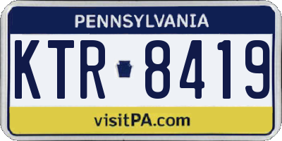 PA license plate KTR8419