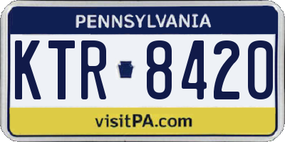 PA license plate KTR8420