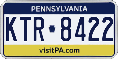 PA license plate KTR8422