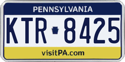 PA license plate KTR8425