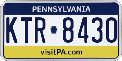 PA license plate KTR8430