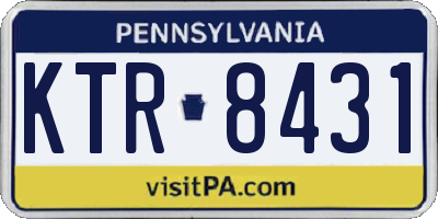 PA license plate KTR8431