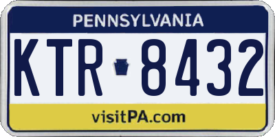 PA license plate KTR8432