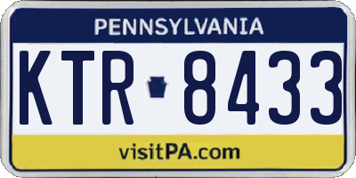 PA license plate KTR8433