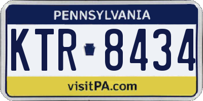 PA license plate KTR8434