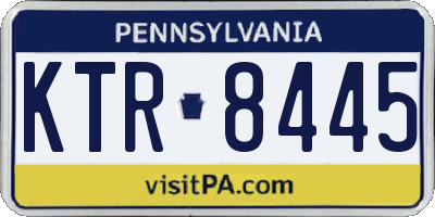 PA license plate KTR8445