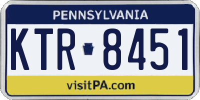 PA license plate KTR8451
