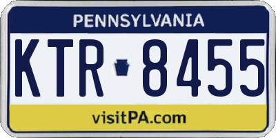 PA license plate KTR8455