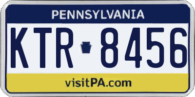 PA license plate KTR8456
