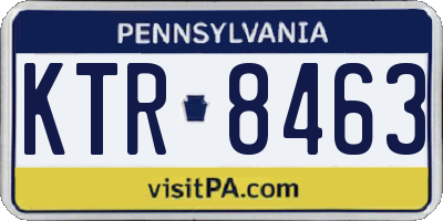 PA license plate KTR8463