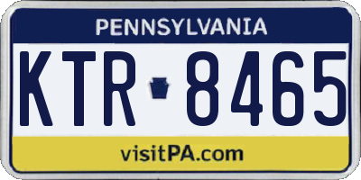 PA license plate KTR8465