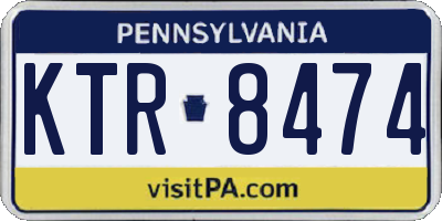 PA license plate KTR8474