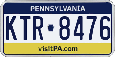 PA license plate KTR8476