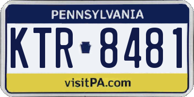 PA license plate KTR8481
