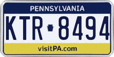 PA license plate KTR8494