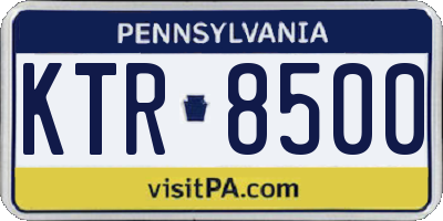 PA license plate KTR8500