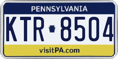 PA license plate KTR8504