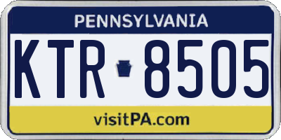 PA license plate KTR8505