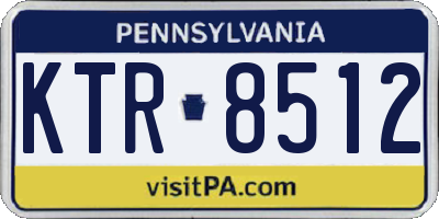 PA license plate KTR8512