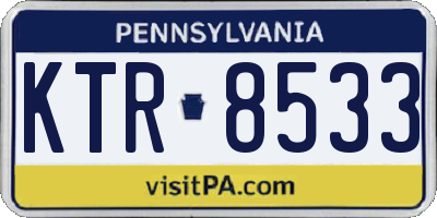 PA license plate KTR8533