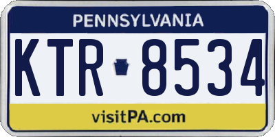 PA license plate KTR8534