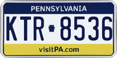 PA license plate KTR8536