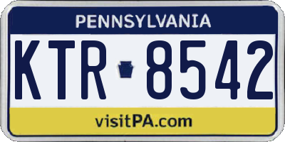 PA license plate KTR8542