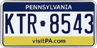 PA license plate KTR8543