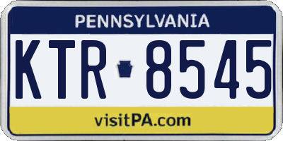 PA license plate KTR8545
