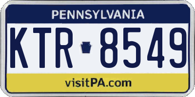 PA license plate KTR8549