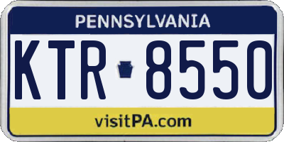 PA license plate KTR8550