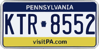 PA license plate KTR8552