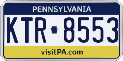 PA license plate KTR8553