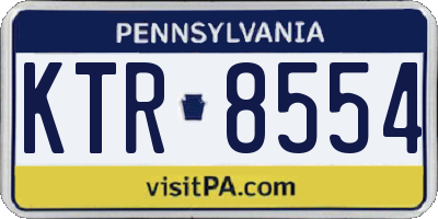 PA license plate KTR8554