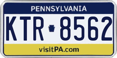 PA license plate KTR8562