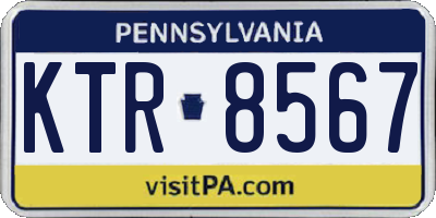 PA license plate KTR8567