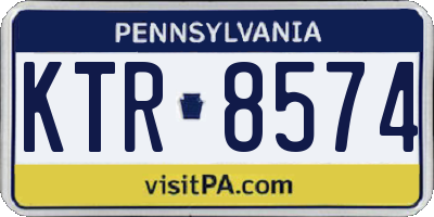 PA license plate KTR8574